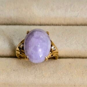 Stunning Lavender Jade Solitaire Ring